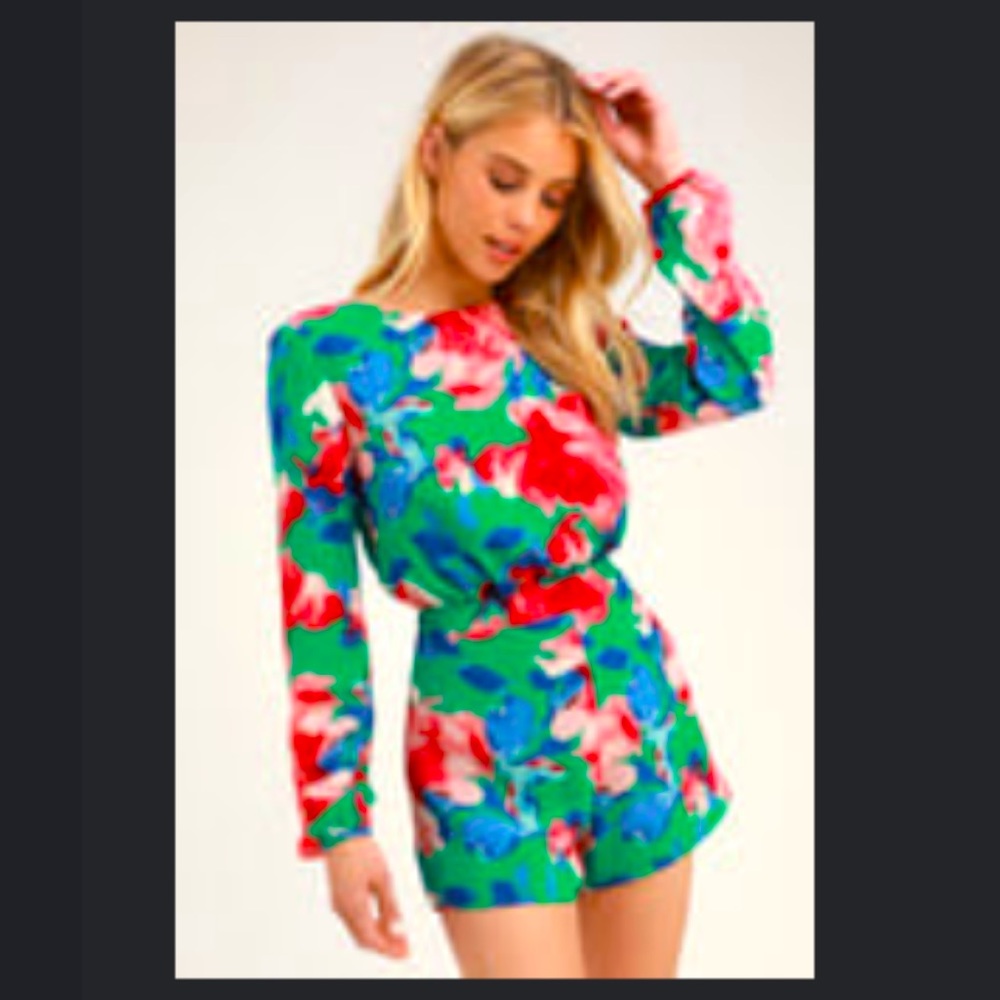 Lulu long sleeve backless romper